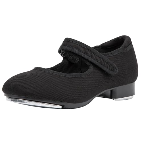 Linodes Patent Easy Strap Tap Schuh für Mädchen und Jungen (Kleinkind/kleines Kind/großes Kind), Schwarzes Segeltuch, 3 Big Kid von Linodes