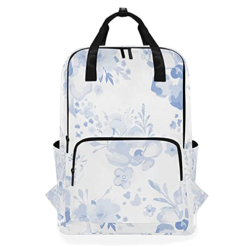 Linomo Aquarell Blumen Muster Rucksack Daypacks Schultertasche Büchertasche Laptop Computerrucksack Umhängetasche Reisen Schulrucksack für Damen Herren Kinder Teenager von Linomo