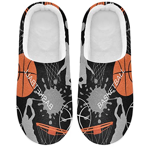 Linomo Basketball Ball Hausschuhe für Unisex Damen Männer Hausschuhe Wärme Drinnen Hausschuhe Schlafzimmer Schuh von Linomo