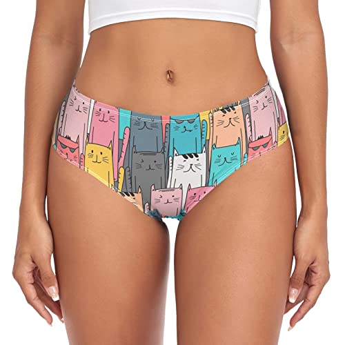 Linomo Damen-Unterwäsche, niedlicher Dinosaurier-Slip, Hipster-Höschen für Damen und Mädchen, mehrfarbig, 32 von Linomo