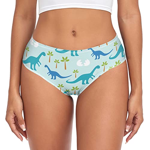 Linomo Damen-Unterwäsche, niedliches Tier-Dinosaurier-Muster, Slip, Hipster-Höschen für Damen und Mädchen, mehrfarbig, 32 von Linomo