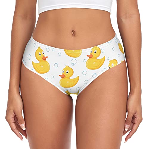 Linomo Damen Unterwäsche Gelb Ente Muster Unterhosen Pantys Hipsters für Damen Mädchen Frauen von Linomo
