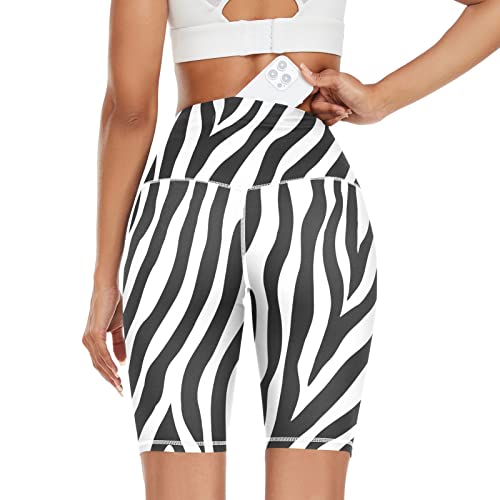 Linomo Damen Yoga Shorts Tier Zebra Druck Yoga-Hose Kurze Sporthose Leggings Fitness Shorts Laufhose Kurze Hose von Linomo