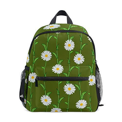 Linomo Floral Daisy Flower Kinder Rucksack Daypack Rucksack Bookbag Vorschule Kleinkind Rucksäcke Kindergarten Umhängetasche für Jungen Mädchen Kind, mehrfarbig von Linomo