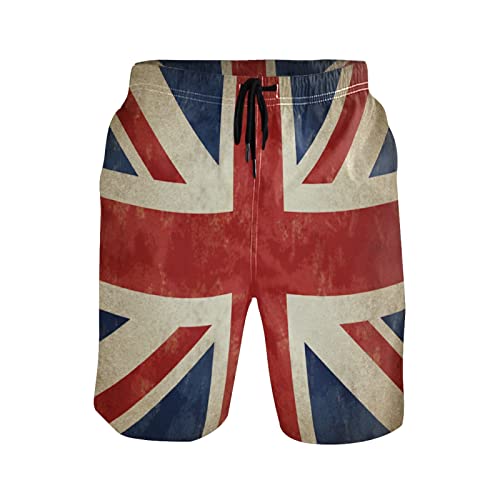 Linomo Herren Badehose Jahrgang UK Flagge Union Jack Englisch England schnelltrocknende Strandshorts Boardshorts Beachshorts Trainingshose Schwimmhose für Männer von Linomo