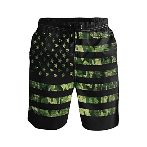 Linomo Herren Badehose Jahrgang USA Amerikanisch Flagge Camo schnelltrocknende Strandshorts Boardshorts Beachshorts Trainingshose Schwimmhose für Männer von Linomo