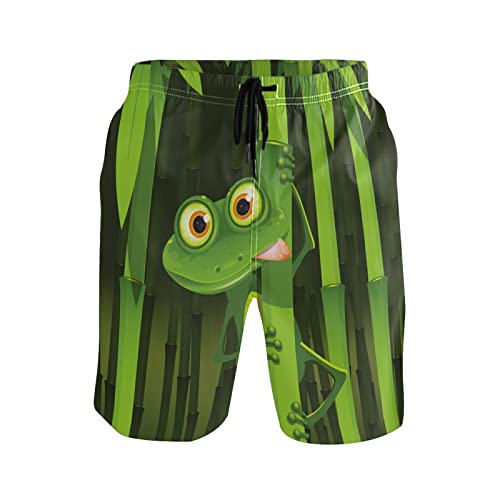 Linomo Herren Badehose Lustig Frosch Grün schnelltrocknende Strandshorts Boardshorts Beachshorts Trainingshose Schwimmhose für Männer, L von Linomo