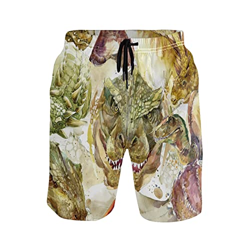 Linomo Herren Badehose Tier Drachen schnelltrocknende Strandshorts Boardshorts Beachshorts Trainingshose Schwimmhose für Männer von Linomo
