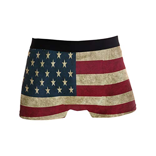 Linomo Herren Boxershorts Jahrgang USA Amerikanisch Flagge Unterhosen Männer Herren Unterwäsche für Männer von Linomo