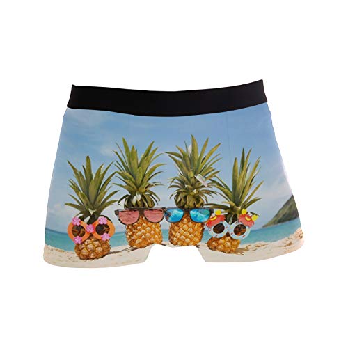 Linomo Herren Boxershorts Sommer Strand Ananas Familie Unterhosen Männer Herren Unterwäsche für Männer von Linomo