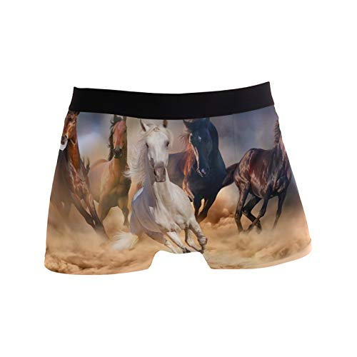 Linomo Herren Boxershorts Tierwelt Tier Pferd Unterhosen Männer Herren Unterwäsche für Männer von Linomo