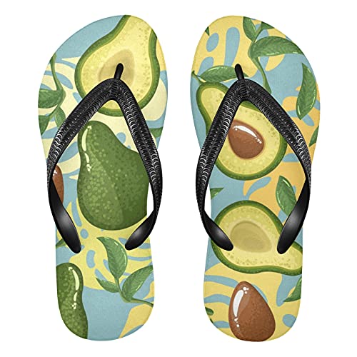 Linomo Herren Damen Zehentrenner Avocado Muster Flip Flops Badelatschen Casual Sandalen Sommer Strand Hausschuhe von Linomo