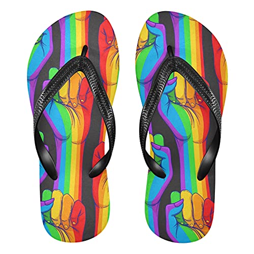 Linomo Herren Damen Zehentrenner LGBT Gay Stolz Flip Flops Badelatschen Casual Sandalen Sommer Strand Hausschuhe von Linomo