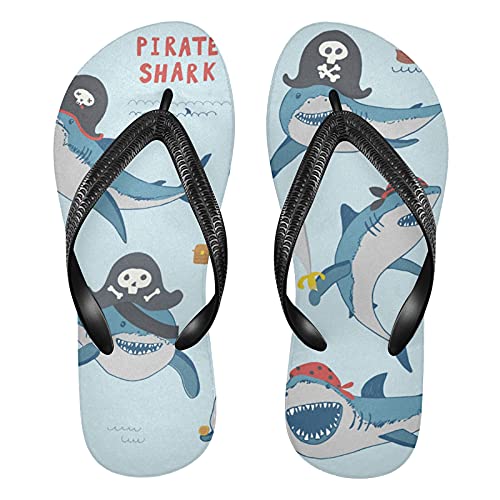 Linomo Herren Damen Zehentrenner Süß Hai Flip Flops Badelatschen Casual Sandalen Sommer Strand Hausschuhe von Linomo