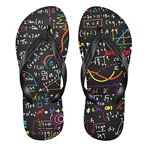 Linomo Herren Damen Zehentrenner Tabelle der mathematischen Formeln Flip Flops Badelatschen Casual Sandalen Sommer Strand Hausschuhe von Linomo