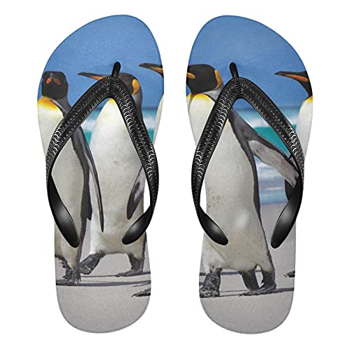 Linomo Herren Damen Zehentrenner Tier Süß Pinguin Flip Flops Badelatschen Casual Sandalen Sommer Strand Hausschuhe von Linomo