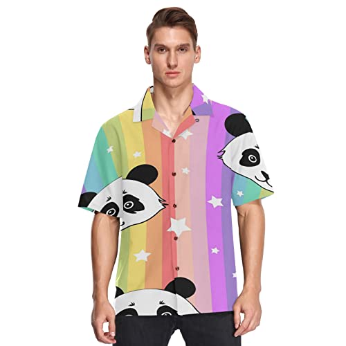 Linomo Herren Hawaiihemd, Bunt Regenbogen Süß Panda Gesicht Freizeithemden Button Down Casual Kurzarm Hawaiihemd Sommer Aloha Strand Hemden Beilaufig Hawaii Hemd Linomo Herren Hawaiihemd, Bunt Regenbogen Süß Panda Gesicht Freizeithemden Button Down Casual Kurzarm Hawaiihemd Sommer Aloha Strand Hemden Beilaufig Hawaii Hemd von Linomo
