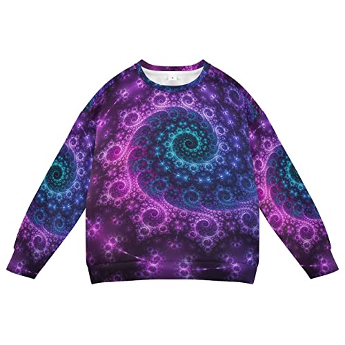 Linomo Kids Sweatshirt Abstrakt Spiral Paisley Weltraum Langarmshirts Kinder Langarm Tops Rundhals T-Shirt Pullover für Jungen Mädchen von Linomo