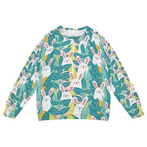 Linomo Kids Sweatshirt Süß Hase Kaninchen Langarmshirts Kinder Langarm Tops Rundhals T-Shirt Pullover für Jungen Mädchen von Linomo