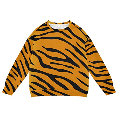 Linomo Kids Sweatshirt Tier Tiger Druck Langarmshirts Kinder Langarm Tops Rundhals T-Shirt Pullover für Jungen Mädchen von Linomo