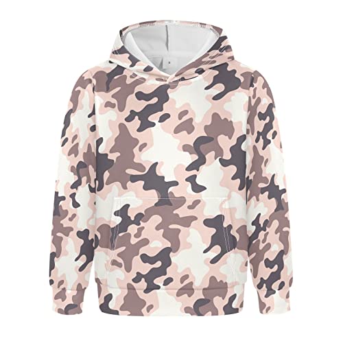 Linomo Kinder Kapuzenpullover Camo Militär Tarnen Hoodie Sweatshirt Pullover Hooded Hoody mit Kängurutasche für 4-10 Jahre Jungen Mädchen von Linomo