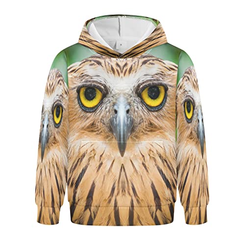 Linomo Kinder Kapuzenpullover Süß Tier Eule Gesicht Hoodie Sweatshirt Pullover Hooded Hoody mit Kängurutasche für 4-10 Jahre Jungen Mädchen von Linomo