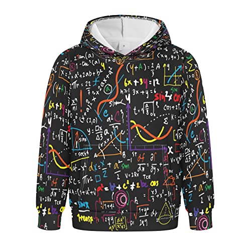 Linomo Kinder Kapuzenpullover Tabelle der mathematischen Formeln Hoodie Sweatshirt Pullover Hooded Hoody mit Kängurutasche für 4-10 Jahre Jungen Mädchen von Linomo