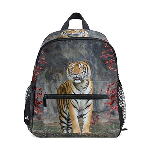 Linomo Kinder-Rucksack mit Tigermotiv, Tagesrucksack, Büchertasche, Vorschul-Rucksäcke für Kindergarten, Schultertasche für Jungen und Mädchen von Linomo