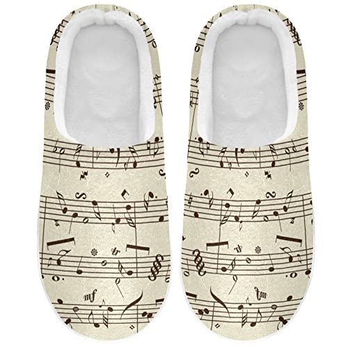 Linomo Musik Note Hausschuhe für Unisex Damen Männer Hausschuhe Wärme Drinnen Hausschuhe Schlafzimmer Schuh von Linomo