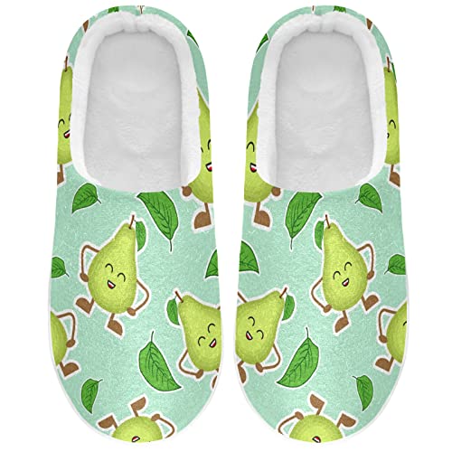 Linomo Süß Avocado Obst Hausschuhe für Unisex Damen Männer Hausschuhe Wärme Drinnen Hausschuhe Schlafzimmer Schuh von Linomo