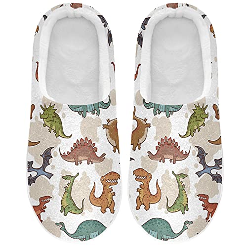 Linomo Süß Dinosaurier Hausschuhe für Unisex Damen Männer Hausschuhe Wärme Drinnen Hausschuhe Schlafzimmer Schuh von Linomo