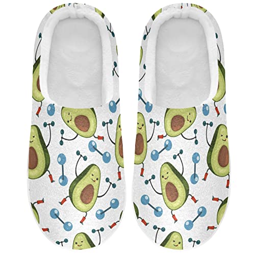 Linomo Süß Obst Karikatur Avocado Hausschuhe für Unisex Damen Männer Hausschuhe Wärme Drinnen Hausschuhe Schlafzimmer Schuh von Linomo