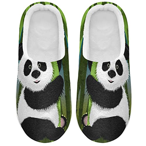 Linomo Süß Panda Bambus Hausschuhe für Unisex Damen Männer Hausschuhe Wärme Drinnen Hausschuhe Schlafzimmer Schuh von Linomo