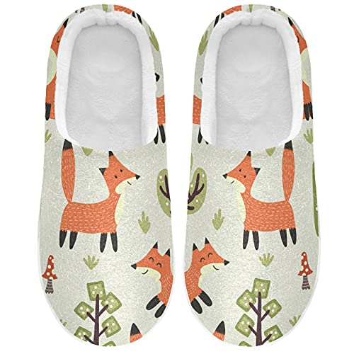Linomo Süß Tier Fuchs Hausschuhe für Unisex Damen Männer Hausschuhe Wärme Drinnen Hausschuhe Schlafzimmer Schuh von Linomo