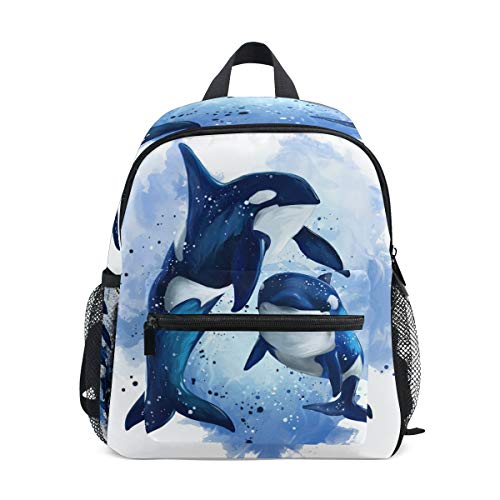 Linomo Süßer Wal-Kinder-Rucksack, Tagesrucksack, Büchertasche, Vorschule, Kleinkinder, Rucksäcke, Kindergarten, Schultertasche für Jungen und Mädchen von Linomo