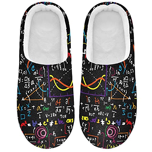 Linomo Tabelle der mathematischen Formeln Hausschuhe für Unisex Damen Männer Hausschuhe Wärme Drinnen Hausschuhe Schlafzimmer Schuh von Linomo