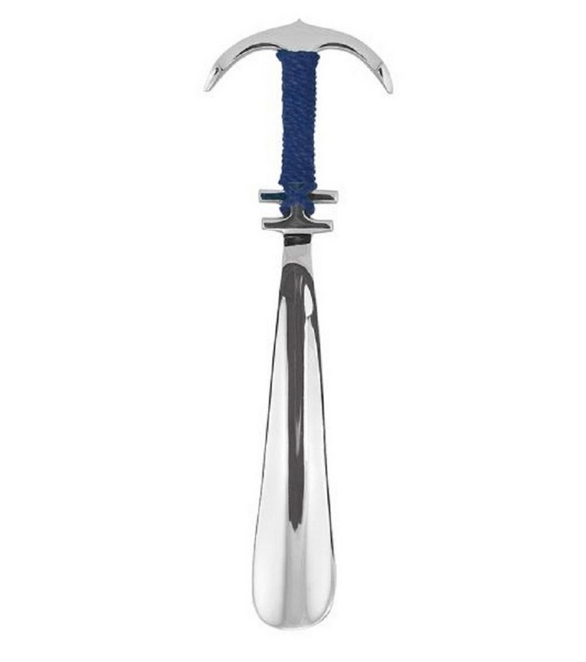Linoows Schuhlöffel silberner Schuhanzieher mit Tau umwickelter Griff, Schuhlöffel Anker aus vernickeltem Messing 26 cm. Linoows Schuhlöffel silberner Schuhanzieher mit Tau umwickelter Griff, Schuhlöffel Anker aus vernickeltem Messing 26 cm. von Linoows