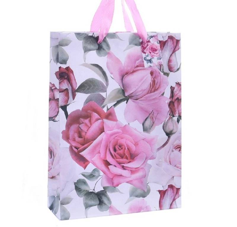 Linoows Tragetasche 10 Stück Geschenktüte 'Rosa Rosen', Papiertüten Tragetaschen Groß 34, Große Papiertragetaschen Linoows Tragetasche 10 Stück Geschenktüte 'Rosa Rosen', Papiertüten Tragetaschen Groß 34, Große Papiertragetaschen von Linoows