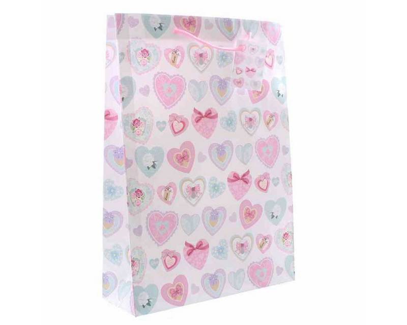 Linoows Tragetasche 10 Stück Geschenktüten `Herzchen Pastell`, Tüten, Große Papiertragetaschen Linoows Tragetasche 10 Stück Geschenktüten `Herzchen Pastell`, Tüten, Große Papiertragetaschen von Linoows