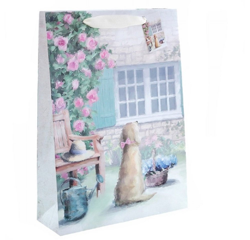 Linoows Tragetasche 10 Stück Geschenktüten `Hund und Rosen`, Tüten, Große Papiertragetaschen Linoows Tragetasche 10 Stück Geschenktüten `Hund und Rosen`, Tüten, Große Papiertragetaschen von Linoows