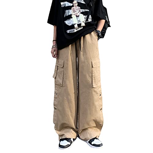 Linsennia Gothic Cargohose mit Taschen für Männer Frauen Mädchen Seitenschlitz Baggy Streetwear Y2K Hosen von Linsennia