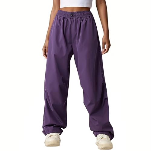 Linsennia Wanderhose Damen Wasserdicht Y2k Weite Hose Wide Leg Parachute Pants Baggy Outdoor Freizeithose von Linsennia