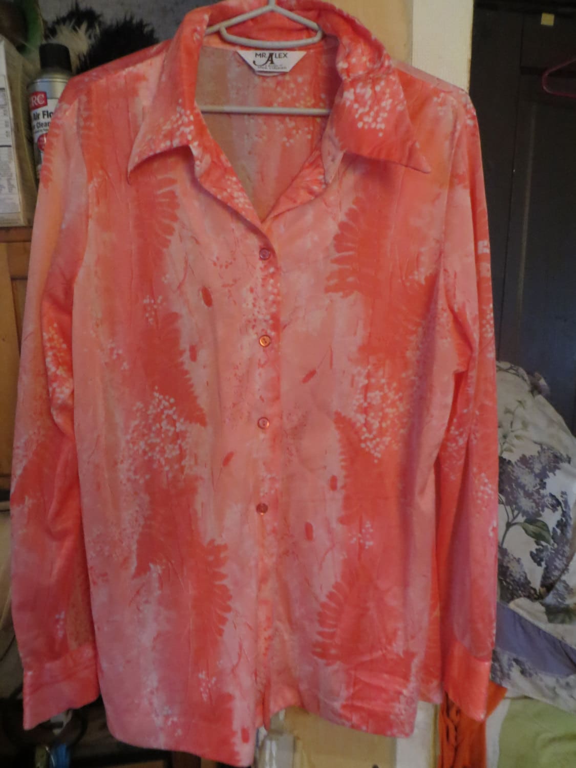 Vintage 60S 1970's Funky Mr. Alex By Coleman Bedrucktes Rosa Weiß Geblümtes Mod Hippie Disco Shirt Vintage 60S 1970's Funky Mr. Alex By Coleman Bedrucktes Rosa Weiß Geblümtes Mod Hippie Disco Shirt von Linsvintageboutique