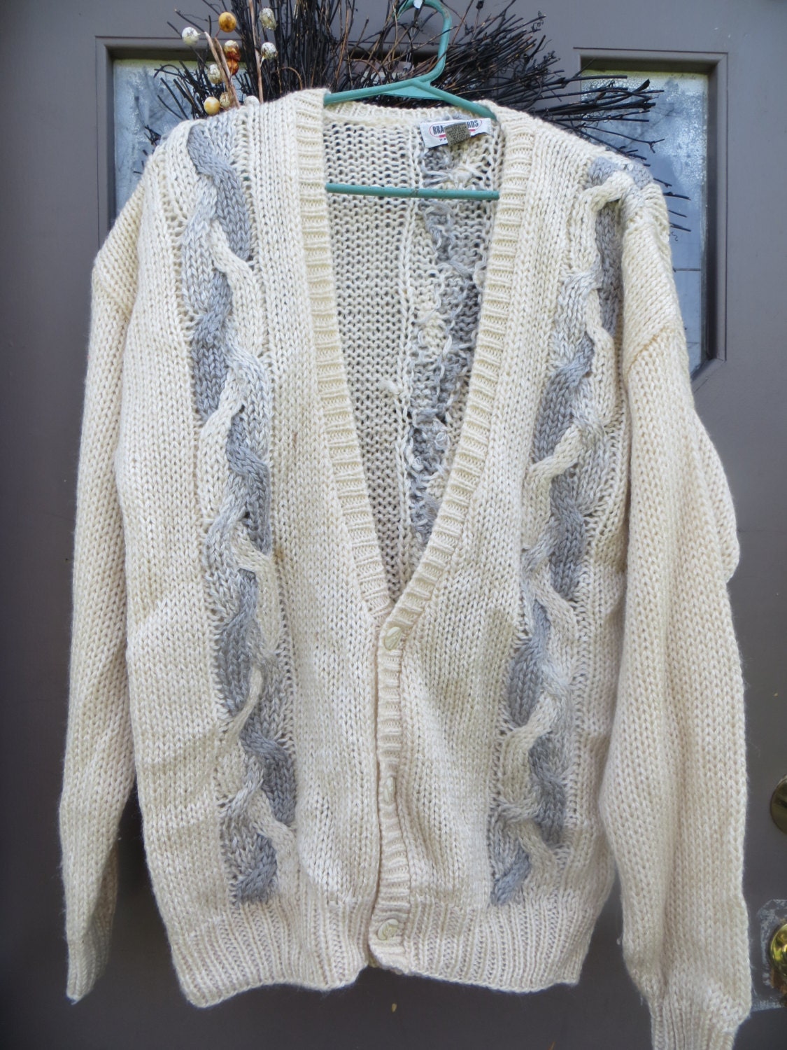 Vintage Oversized 80Er Cosby Style Brad Richards Handstrick Grandpa Acrylic Cardigan Gr. 34 Vintage Oversized 80Er Cosby Style Brad Richards Handstrick Grandpa Acrylic Cardigan Gr. 34 von Linsvintageboutique