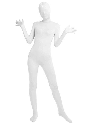 LinvMe Damen Sichtbare Anzug Nahtlose Zentai Unitard Weiß L von LinvMe