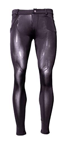 LinvMe Herren Leggings Reißverschluss Weich Strumpfhosen Sportarten Schwarz L von LinvMe