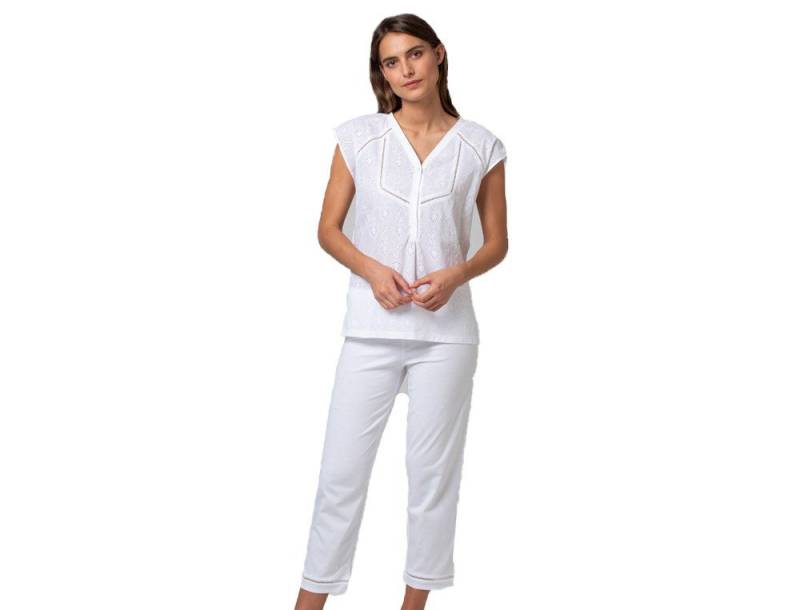 Linvosges Schlafanzug Neue Romantik Pyjama Lochstickerei von Linvosges