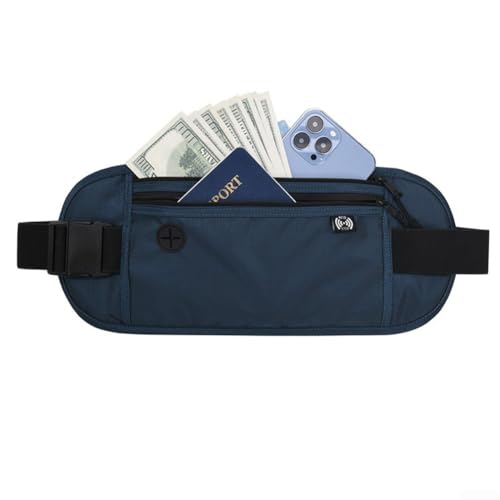 Schlanke Outdoor-Hüfttasche mit Kopfhörerausgang und bequemem, atmungsaktivem Material, Wie abgebildet, Deep Blue von Lioaeust