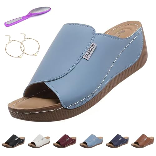 Bequeme Slides mit FußGewöLbeunterstüTzung – Einfarbige Damensandalen, Warmsday Sandalen Damen mit OrthopäDischer FußBettung und Rutschfester Sohle, Atmungsaktiv Plateau Sandalen Damen(Hellblau,43) Bequeme Slides mit FußGewöLbeunterstüTzung – Einfarbige Damensandalen, Warmsday Sandalen Damen mit OrthopäDischer FußBettung und Rutschfester Sohle, Atmungsaktiv Plateau Sandalen Damen(Hellblau,43) von Liocwocne