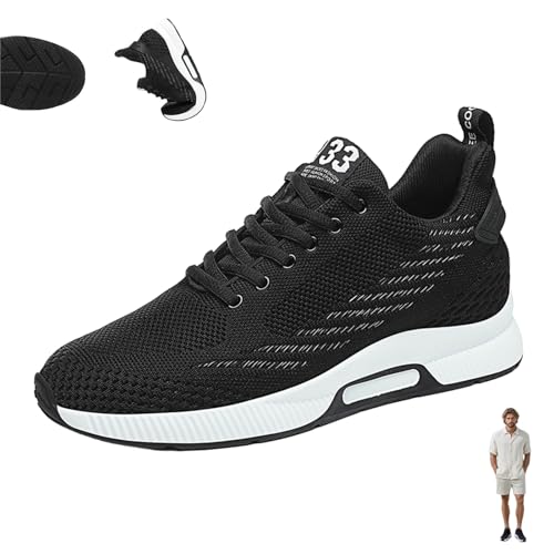 Elevateshoes Sprint Midnight Blue, 4/6/8CM Elevate Shoes Herren, Non-Slip Invisible Elevate Shoes Herren mit Atmungsaktivem Mesh, Geeignet füR Die TäGliche Freizeitkleidung(Schwarz,48) von Liocwocne